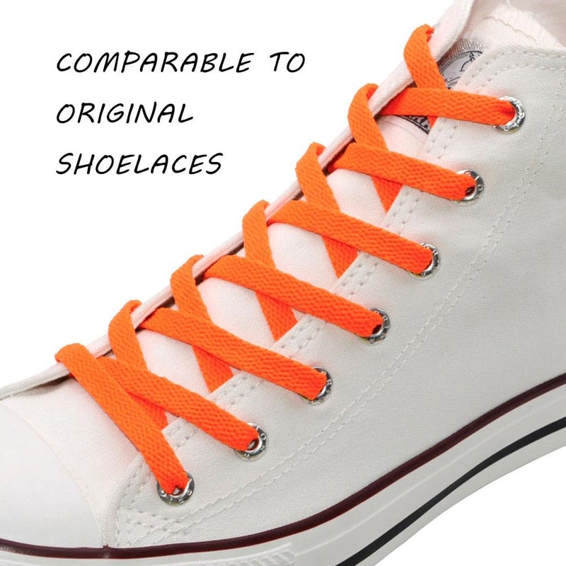 VSUDO 54" Flat Orange Shoe Laces for Sneakers, Shoelaces for Sneakers, Replacements Shoe Strings for Women or Men (1 Pair-Orange-137CM) - Image 2
